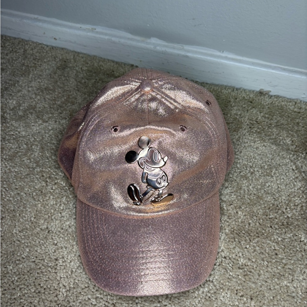 Rose gold Cap with Mickey Mouse Accent